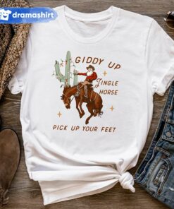 Giddy Up Jingle Horse Pick Up Your Feet Christmas T-Shirt