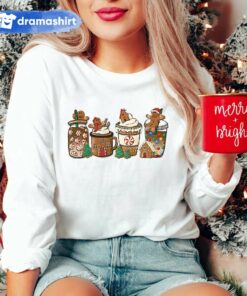 Gingerbread Coffee Lover Latte Drink Christmas Sweatshirt