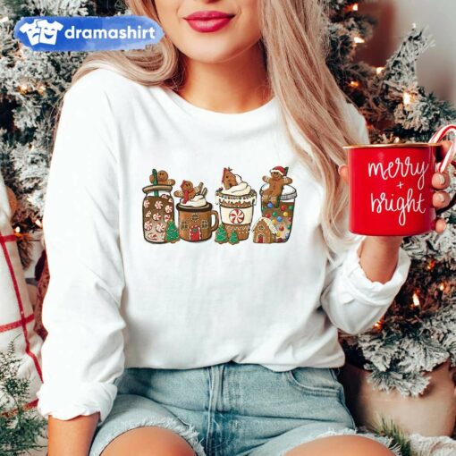 Gingerbread Coffee Lover Latte Drink Christmas Sweatshirt