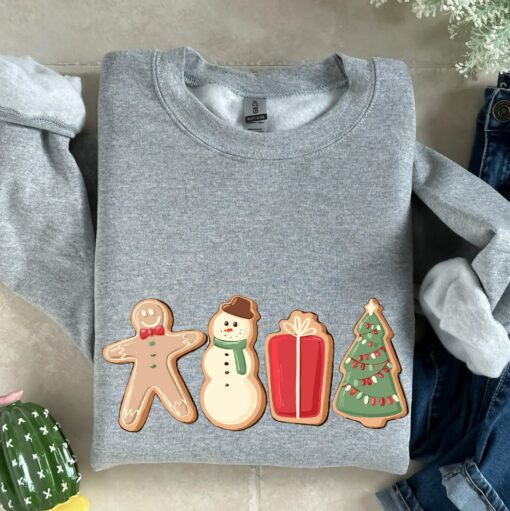 Gingerbread Cookies Snowman Christmas Family Matching Sweatshirt