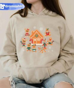 Gingerbread Mickey Minnie Goofy Pluto Chip Dale Christmas Hoodie Disney