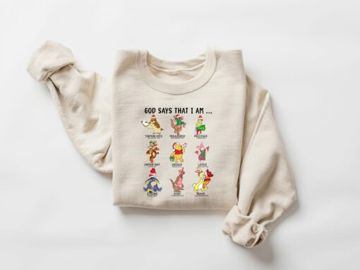 God Says I Am Christmas Disneyworld Cute Cartoon Character Sweatshirt Unique Xmas Gift