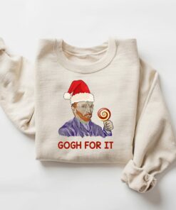 Gogh For It Eat Candy Case Wear Santa Christmas Hat Sweatshirt Lovely Unique Xmas Gift
