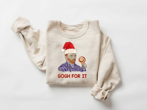 Gogh For It Eat Candy Case Wear Santa Christmas Hat Sweatshirt Lovely Unique Xmas Gift