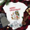 Grinch Santa & Max Reindeer Sleigh Huge Bag Gifts Merry Christmas T-shirt