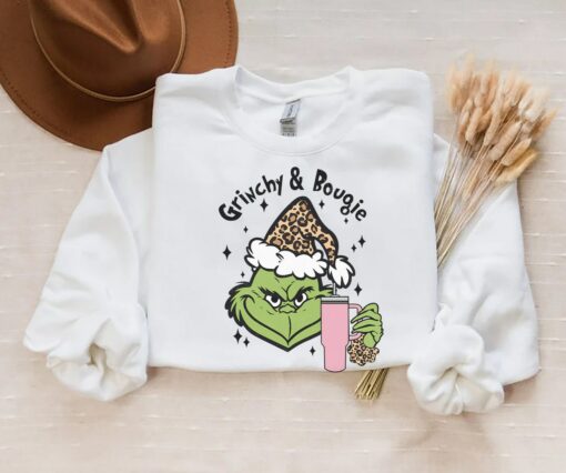 Grinchy and Bougie Funny Christmas Grinch Sweatshirt Gift