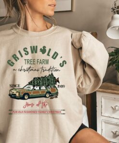 Griswold’s Tree Farm A Christmas Tradition Since 1989 Car And Pine Tree Sweatshirt Vintage Unique Xmas Gift