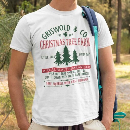 Griswold’s Tree Farm Free Squirrel With First Purchase Christmas T-Shirt