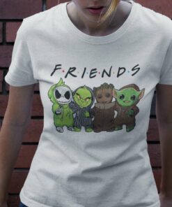Groot Baby Yoda The Grinch Jack Skellington Friends Christmas T-shirt