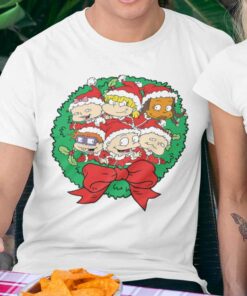 Groups Posing Inside Christmas Wreath T-Shirt Rugrats