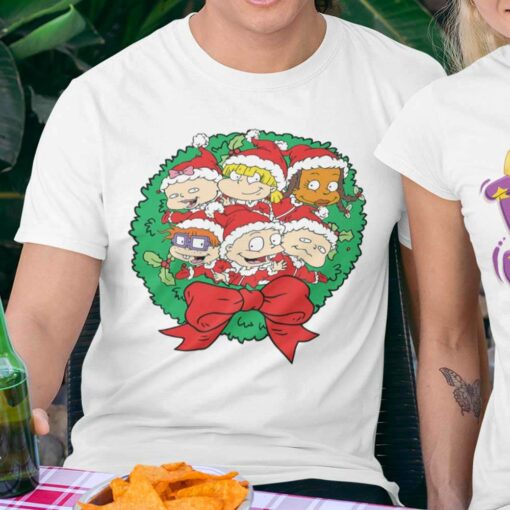 Groups Posing Inside Christmas Wreath T-Shirt Rugrats