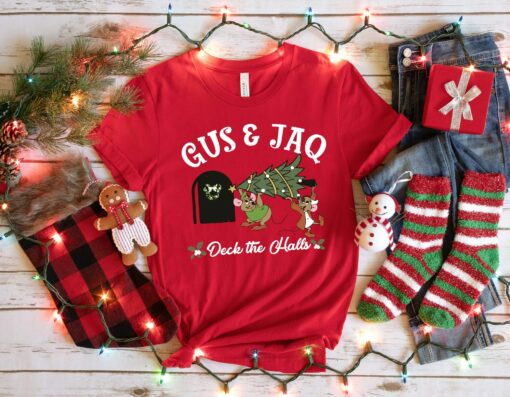 Gus And Jaq Mouse Deck The Halls Cinderella Christmas Disneyland Xmas Couple Matching Sweatshirt