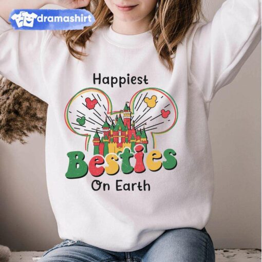 Happiest Besties On Earth Disneyland Christmas Sweatshirt