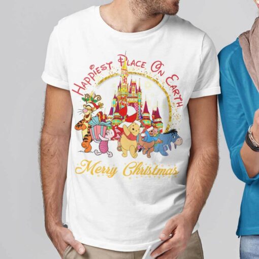 Happiest Place On Earth Merry Christmas Winnie The Pooh T-shirt