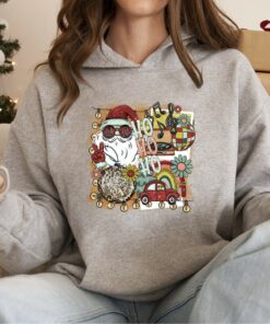 Ho Ho Ho Hippie Funny Santa Sweatshirt Unique Chrsitmas Gift