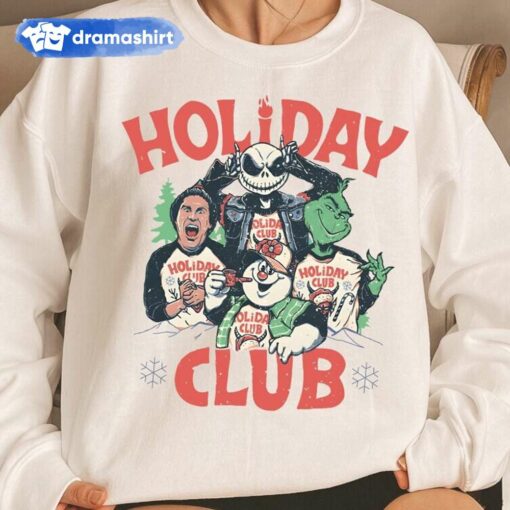 Holiday Club Christmas Sweatshirt Grinch Elf Jack Frost