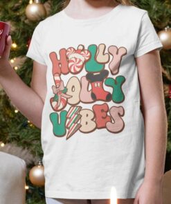 Holly Jolly Vibes Mickey Candy Style Christmas T-shirt