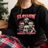 Horror Guys Slashin Through The Snow Christmas Sweatshirt