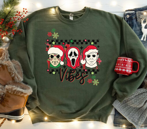 Horror Movie Character Vibes Black Christmas Sweatshirt