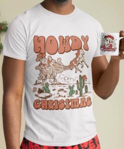 Howdy Santa Christmas Sleigh Ride In Desert Christmas T-shirt