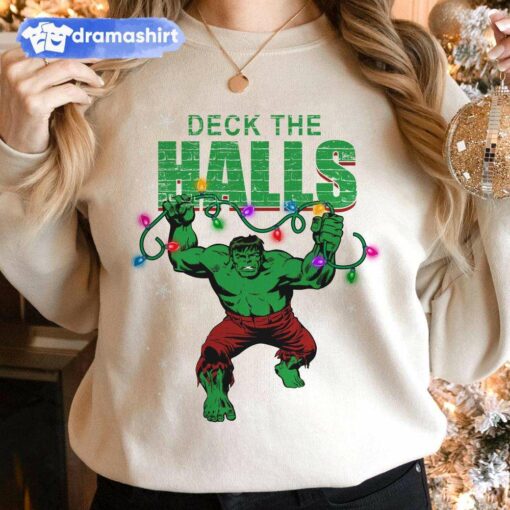 Hulk Deck The Halls Christmas Sweatshirt Marvel