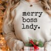 Humorous Merry Boss Lady Christmas Boss Girl Minimal Holiday Sweatshirt