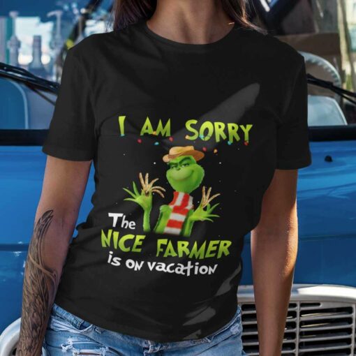 I Am Sorry The Nice Famer Is On Vacation Christmas T-shirt The Grinch