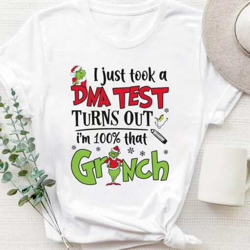 I Just Took A DNA Test Christmas T-Shirt The Grinch