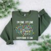I’m Fine It’s Fine Everything Is Fine Bling Lights Funny Christmas Sweatshirt Unique Xmas Gift