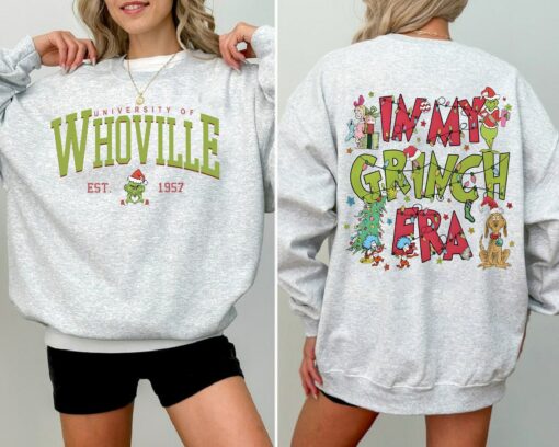 In My Grinchmas Era University Of Whoville Christmas Sweatshirt Cute Unique Xmas Gift