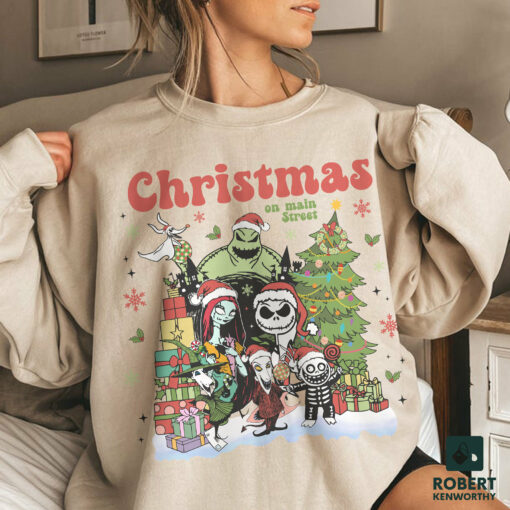 Jack Skellington & Oogie Boogie Christmas on Main Street The Nightmare Before Christmas Sweatshirt Disneyland