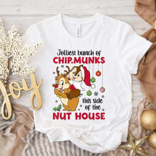 Jolliest Bunch Of Chipmunks Christmas T-Shirt Chip n’ Dale