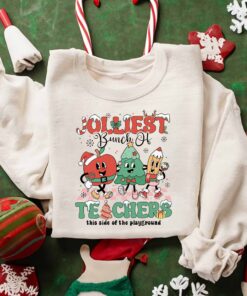 Jolliest Bunch Of Teachers Christmas Sweatshirt Lovely Unique Xmas Gift