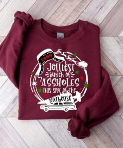 Jolliest Bunch of Assholes This Side Of The Nuthouse Christmas Sweatshirt Cute Funny Unique Xmas Gift