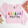Jolly And Gay Rainbow Trees LGBT Christmas Sweatshirt Lovely Unique Xmas Gift