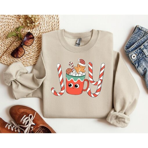 Joy Gingerbread Cookies Christmas Latte Sweatshirt Lovely Unique Xmas Gift