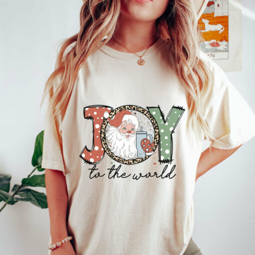 Joy To The World Christmas Santa Claus Sweatshirt Lovely Unique Xmas Gift