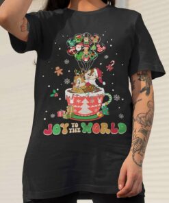 Joy To The World Mickey Balloons Christmas T-Shirt Chip n’ Dale