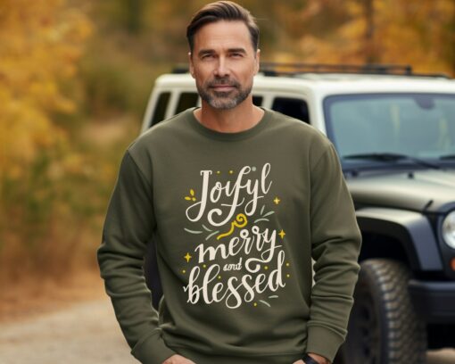 Joyful Merry And Blessed Sweatshirt Trendy Unique Christmas Gift