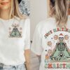 Just Waiting For Christmas Skeleton Santa Hat Cute Sweatshirt Trendy Unique Xmas Gift