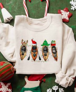 Kayaker Christmas Tree Light Sweatshirt