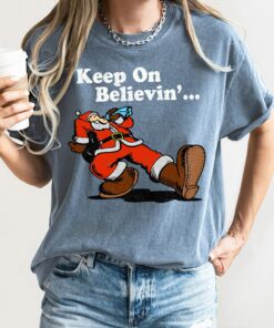 Keep On Believin Santa Trucking Retro Christmas Sweatshirt Lovely Unique Xmas Gift