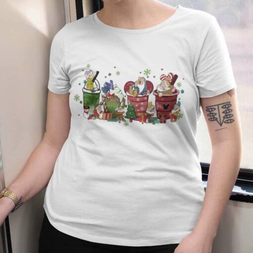 Latte Warm Cozy Seven Dwarf Coffee Christmas T-shirt Disney