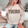 Leopard Teacher Christmas Sweatshirt Unique Xmas Gift