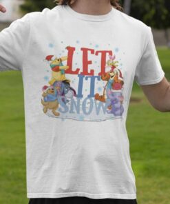 Let It Snow Christmas White Tee Winnie The Pooh