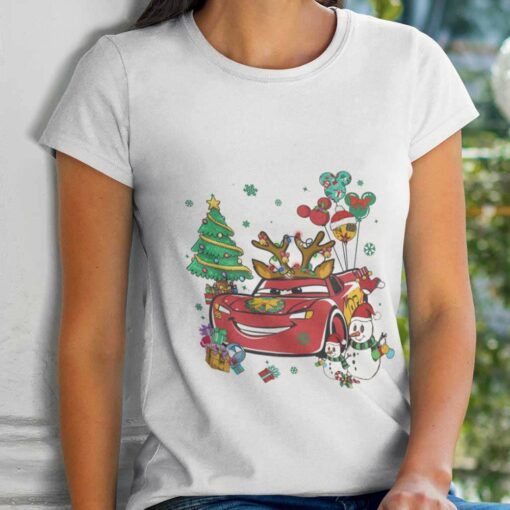 Lightning McQueen Costume Reindeer Christmas T-shirt Cars