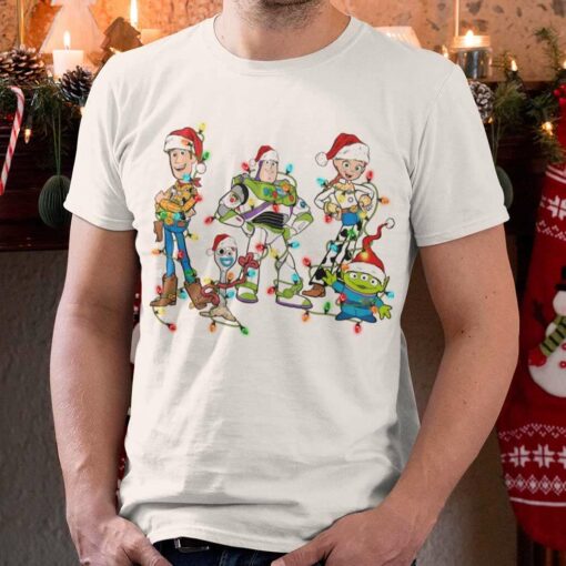 Lightyear Woody Jessie Alien Costume Santa And Light Christmas T-shirt Toy Story