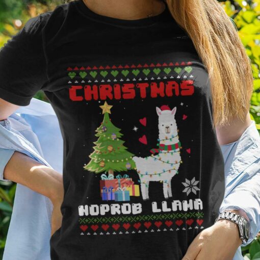 Llama Christmas Noprob T-shirt