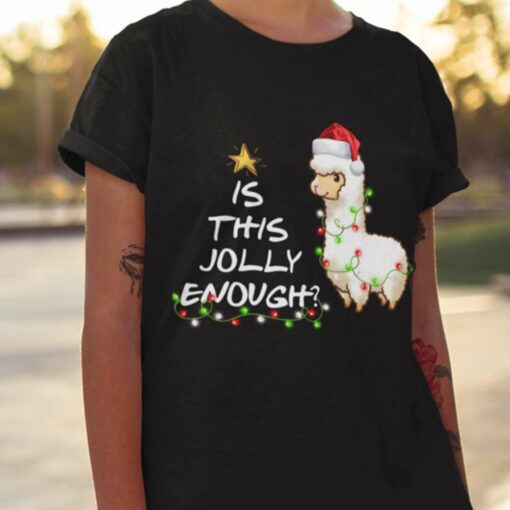 Llama Light Is This Jolly Enough Christmas T-shirt