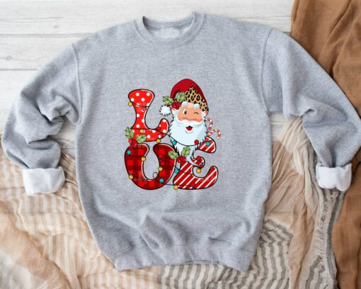 Love Christmas Cool Santa Claus Sweatshirt Lovely Unique Xmas Gift